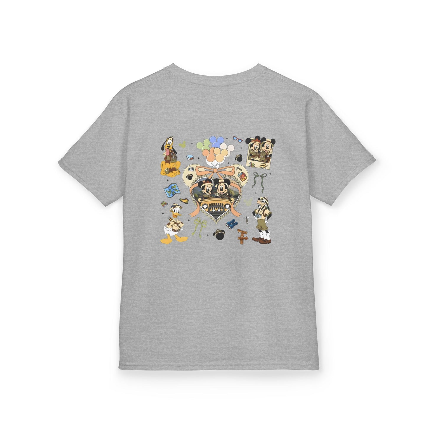 Kids T‑Shirt — Cute Bear & Bow Graphic Tee (Playful Animal Collage)