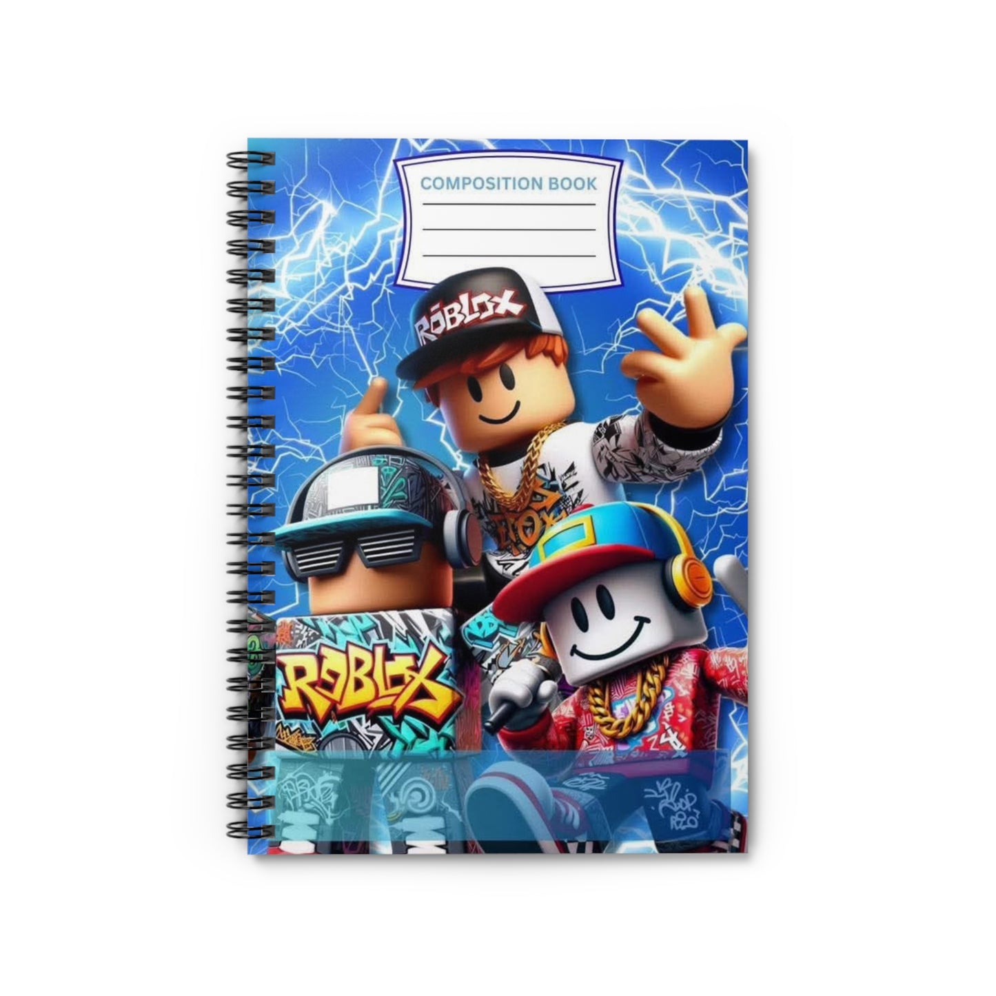 Roblox Characters Spiral Notebook — Lined Composition Book for Kids & Teens