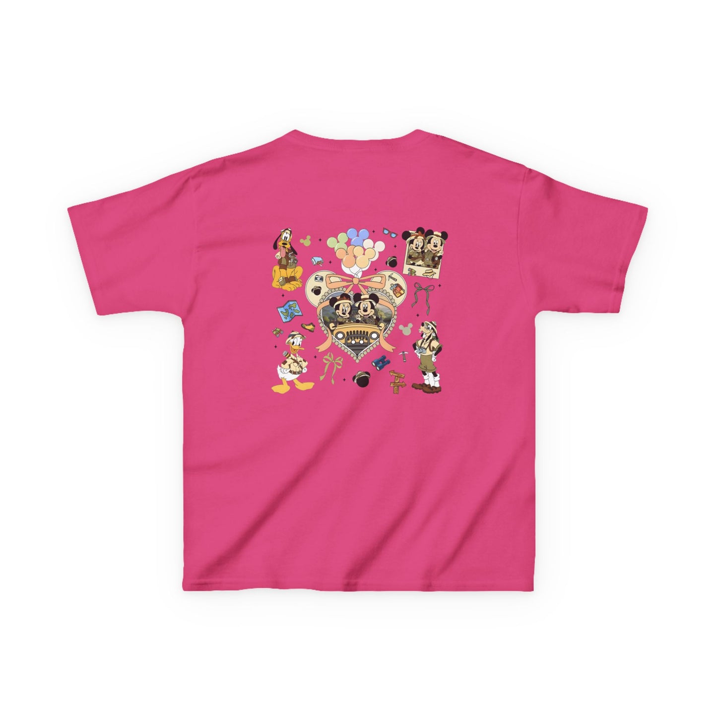 Kids T‑Shirt — Cute Bear & Bow Graphic Tee (Playful Animal Collage)