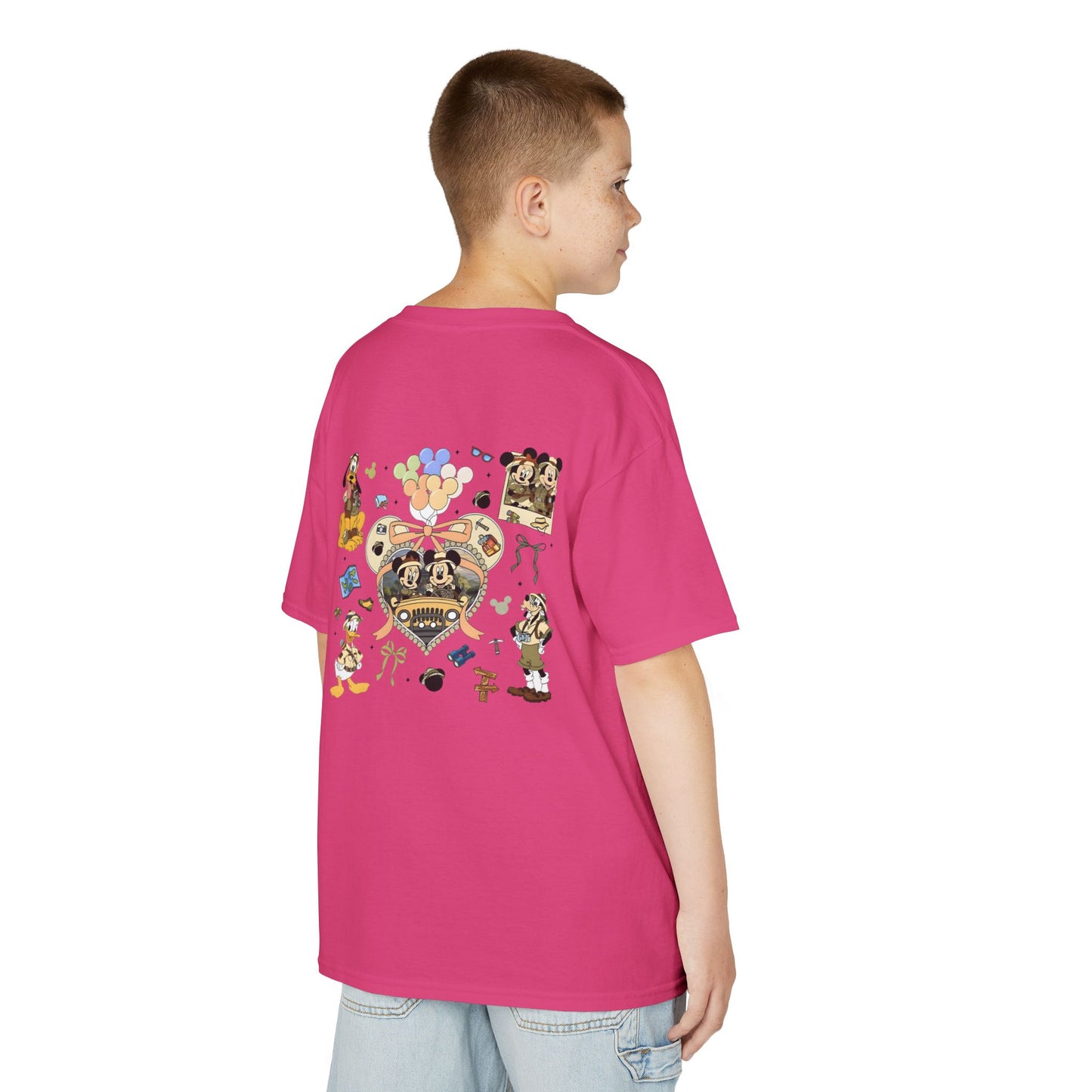 Kids T‑Shirt — Cute Bear & Bow Graphic Tee (Playful Animal Collage)