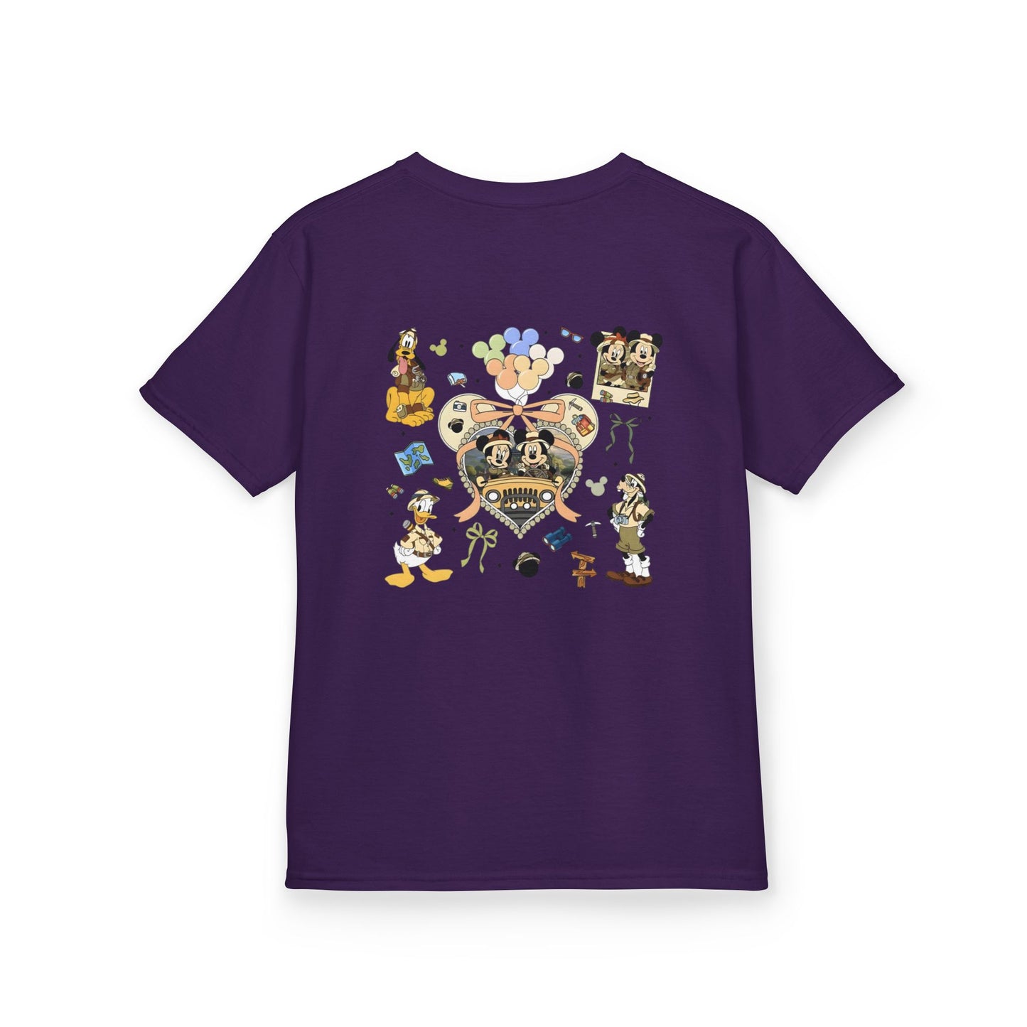 Kids T‑Shirt — Cute Bear & Bow Graphic Tee (Playful Animal Collage)