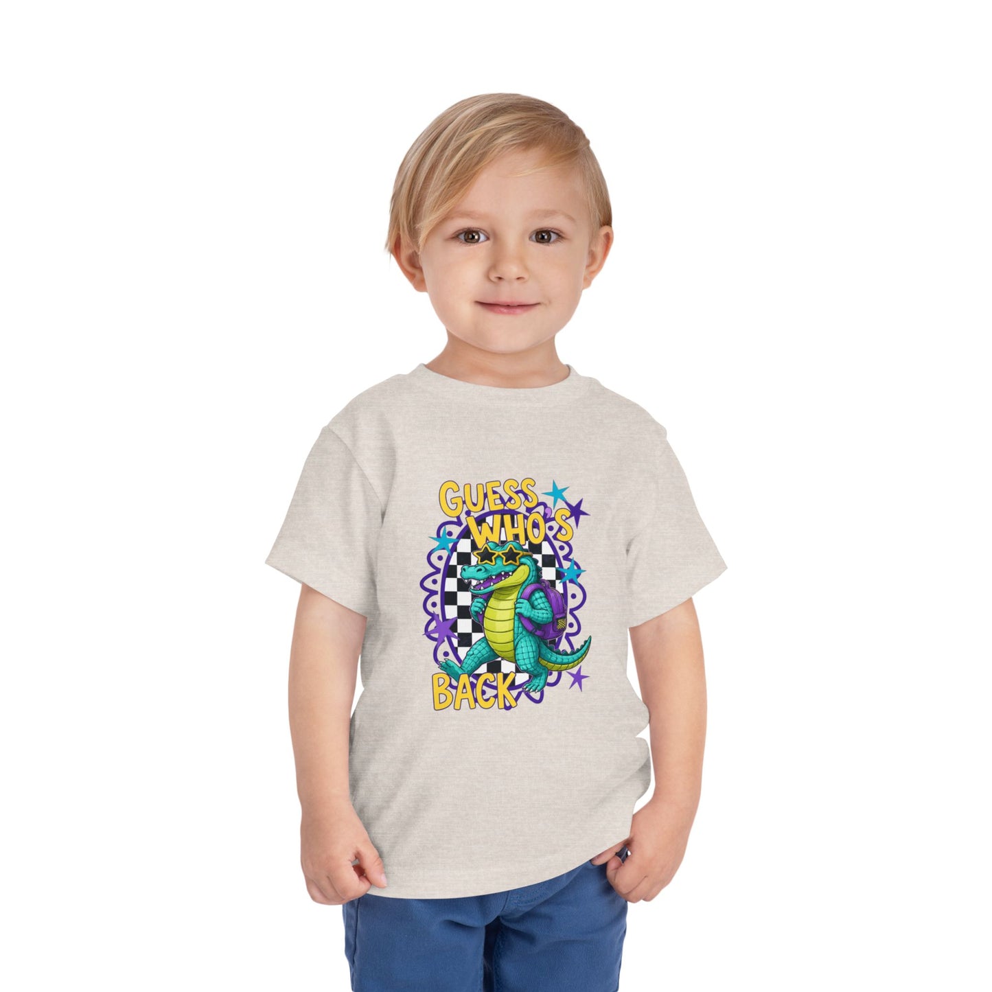 Toddler Tee — "Guess Who's Back" Alligator Cartoon Graphic