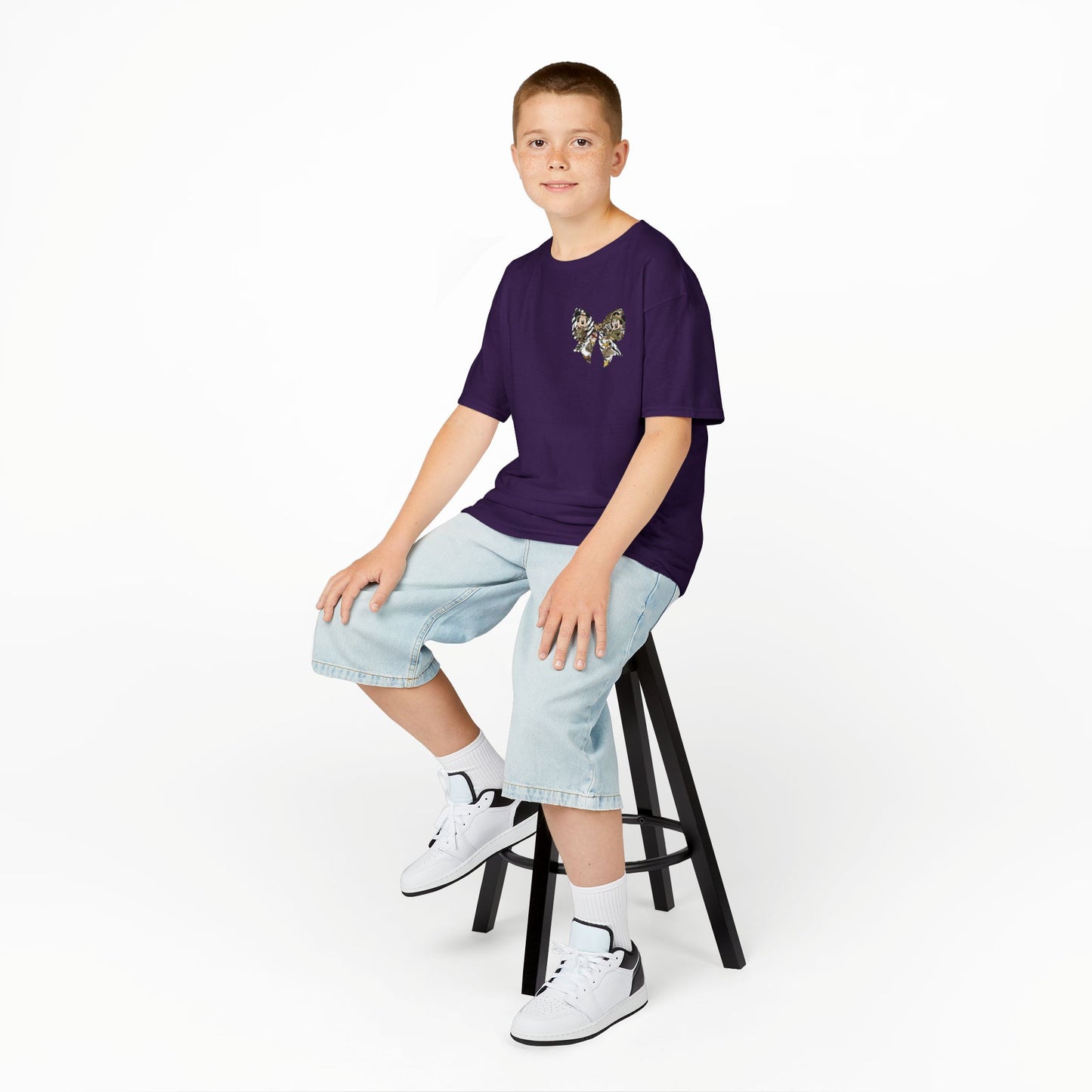 Kids T‑Shirt — Cute Bear & Bow Graphic Tee (Playful Animal Collage)