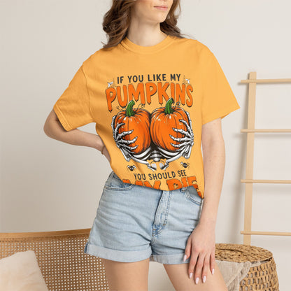Pumpkin Pie Halloween T-Shirt — "If You Like My Pumpkins You Should See My Pie"