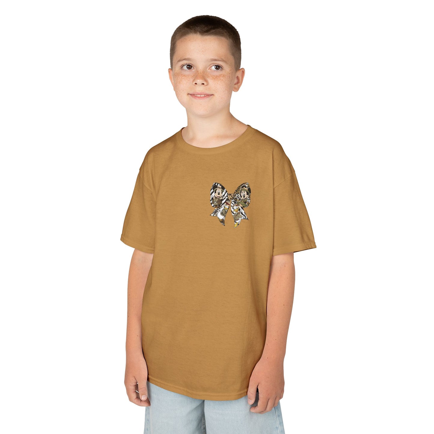 Kids T‑Shirt — Cute Bear & Bow Graphic Tee (Playful Animal Collage)