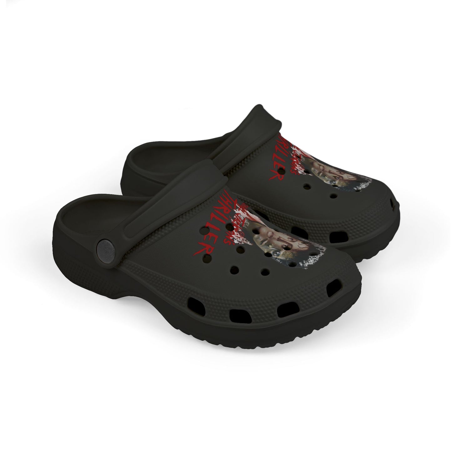 Kids' Thriller Graphic Clogs — Black EVA Foam Slip-Ons