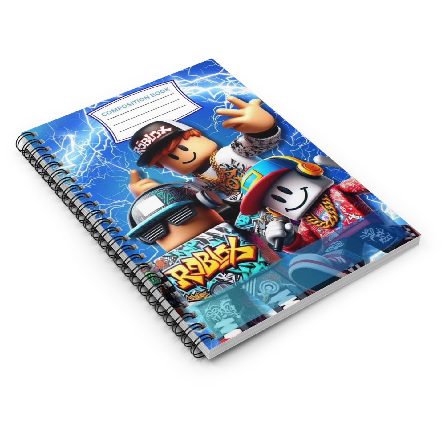 Roblox Characters Spiral Notebook — Lined Composition Book for Kids & Teens