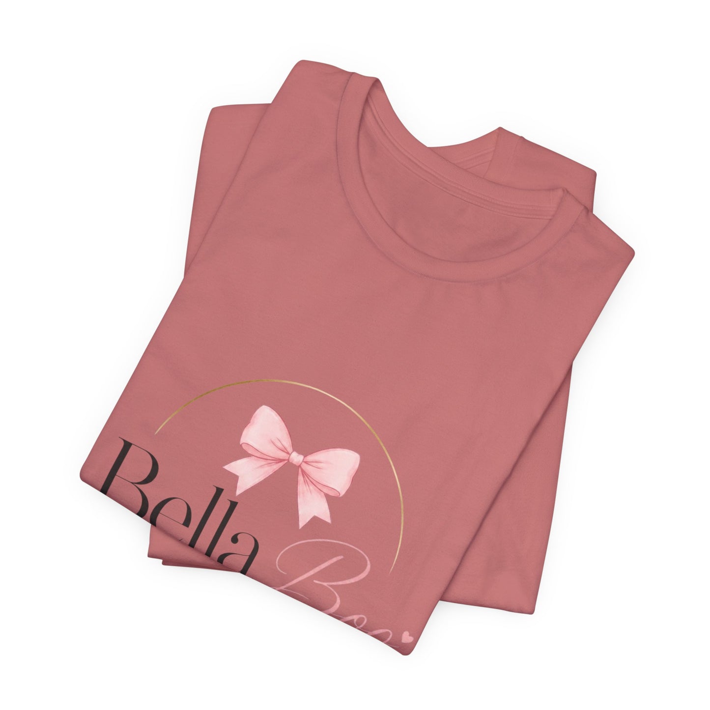 Bella Boo Tee — Pink Bow Baby Name Graphic T-Shirt