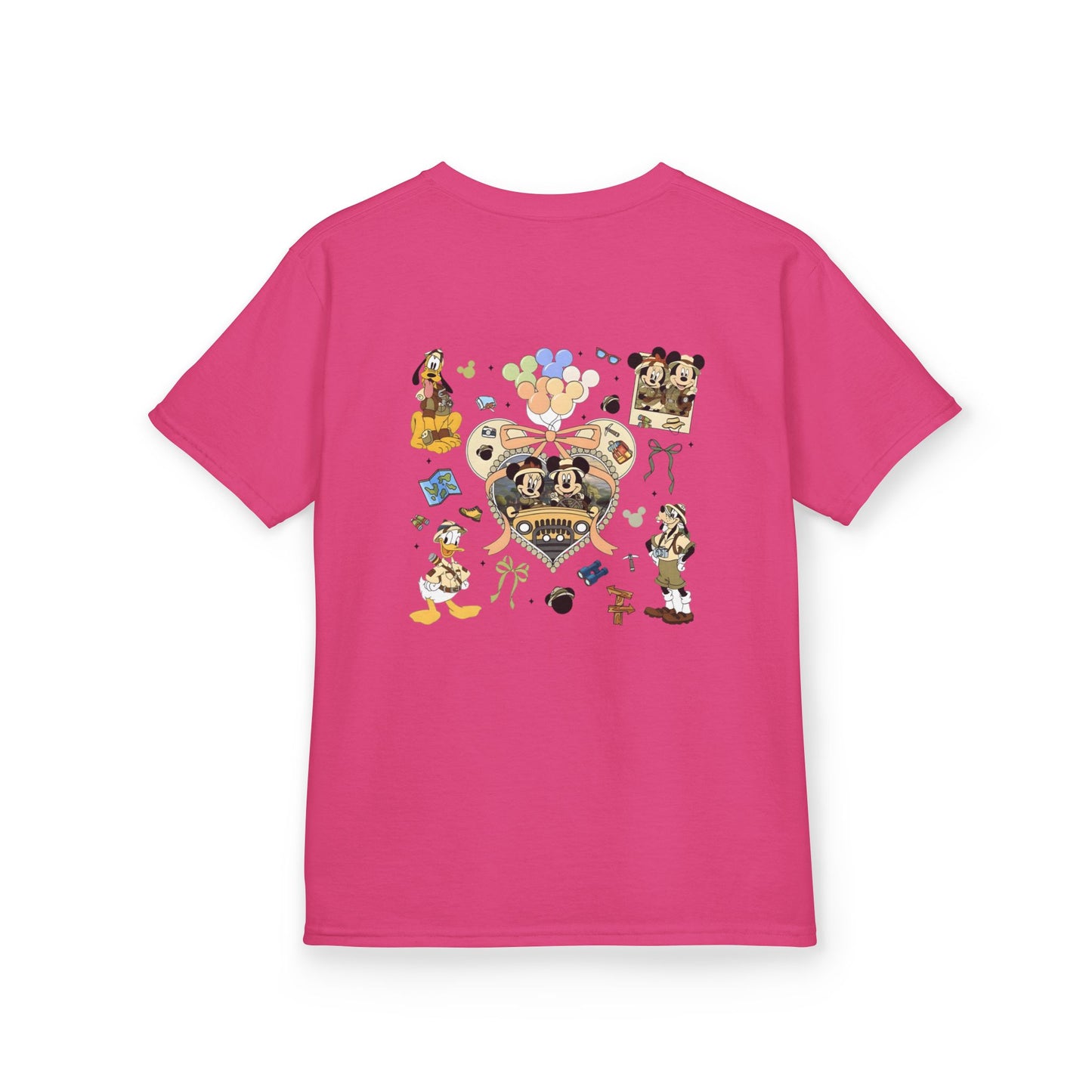 Kids T‑Shirt — Cute Bear & Bow Graphic Tee (Playful Animal Collage)