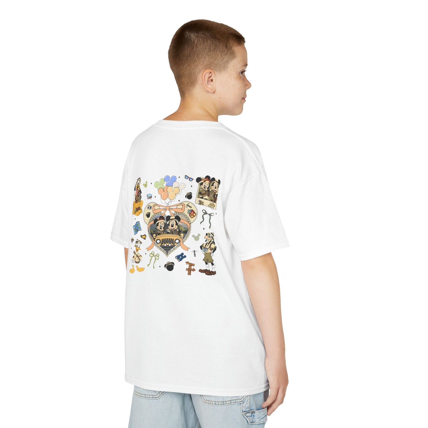 Kids T‑Shirt — Cute Bear & Bow Graphic Tee (Playful Animal Collage)