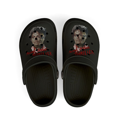 Kids' Thriller Graphic Clogs — Black EVA Foam Slip-Ons