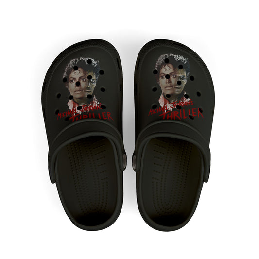 Kids' Thriller Graphic Clogs — Black EVA Foam Slip-Ons