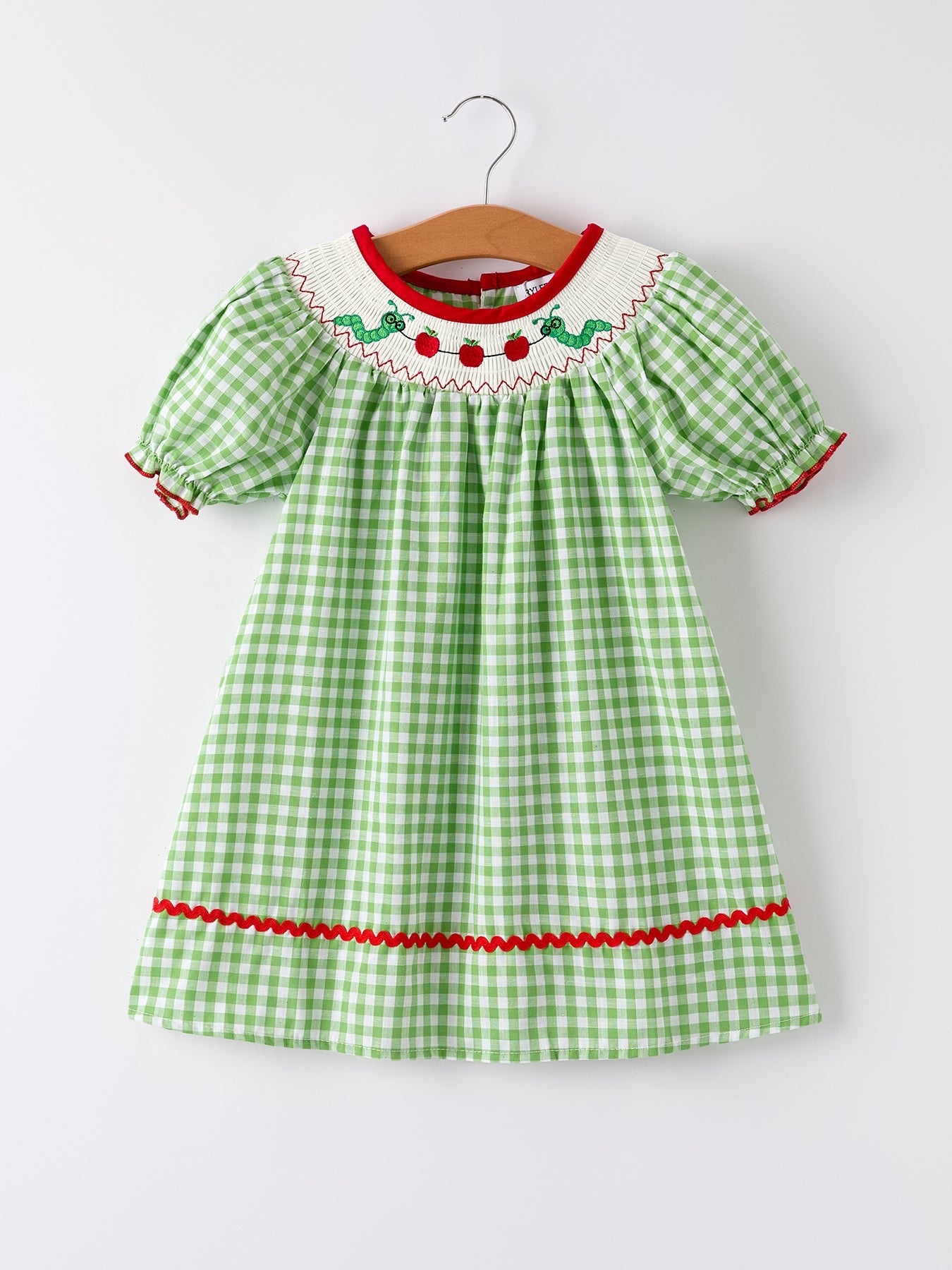 🍎 Back to School Girls’ Green Plaid Smocked Dress | Classic First Day School Outfit 🎒