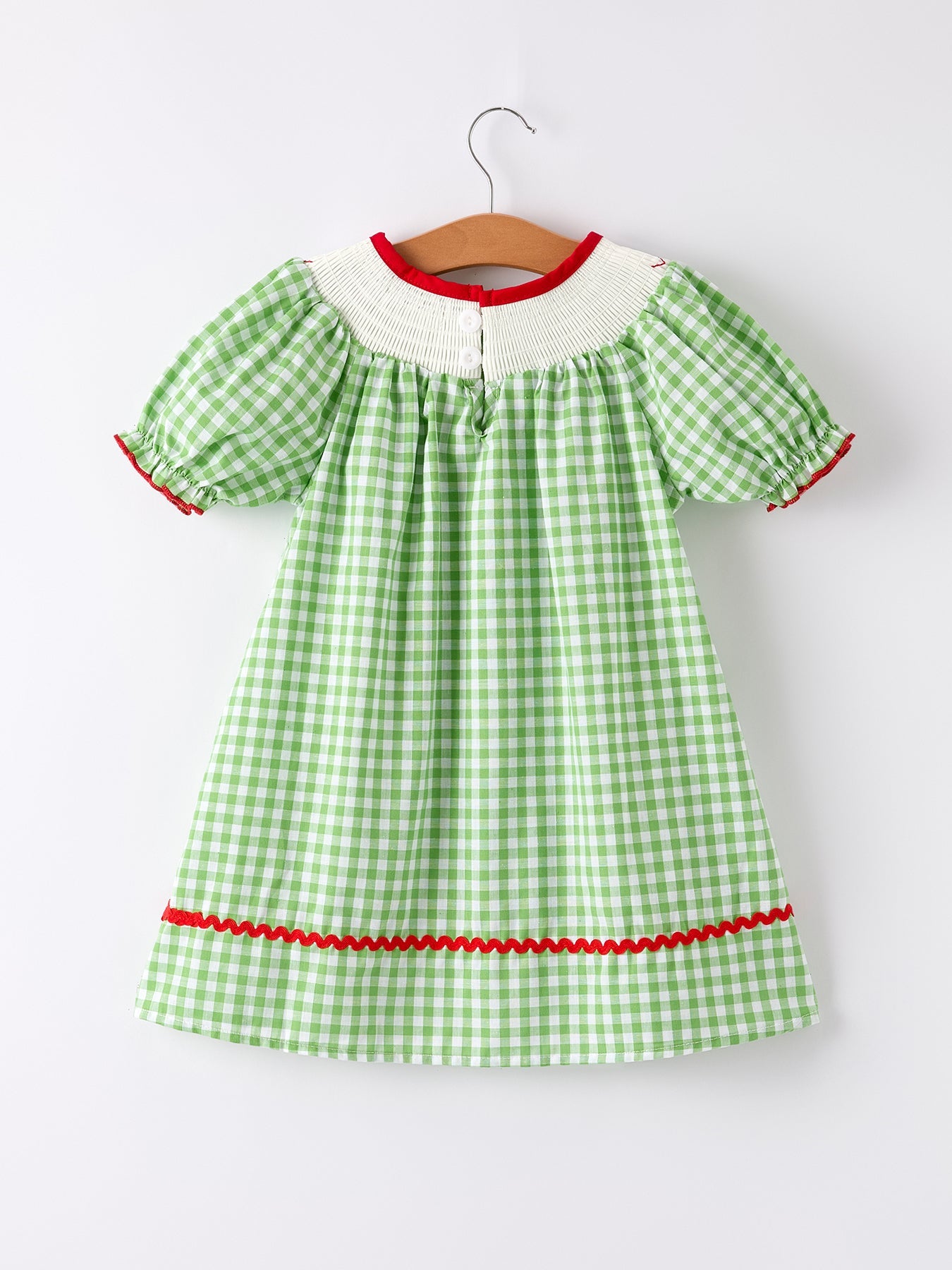 🍎 Back to School Girls’ Green Plaid Smocked Dress | Classic First Day School Outfit 🎒