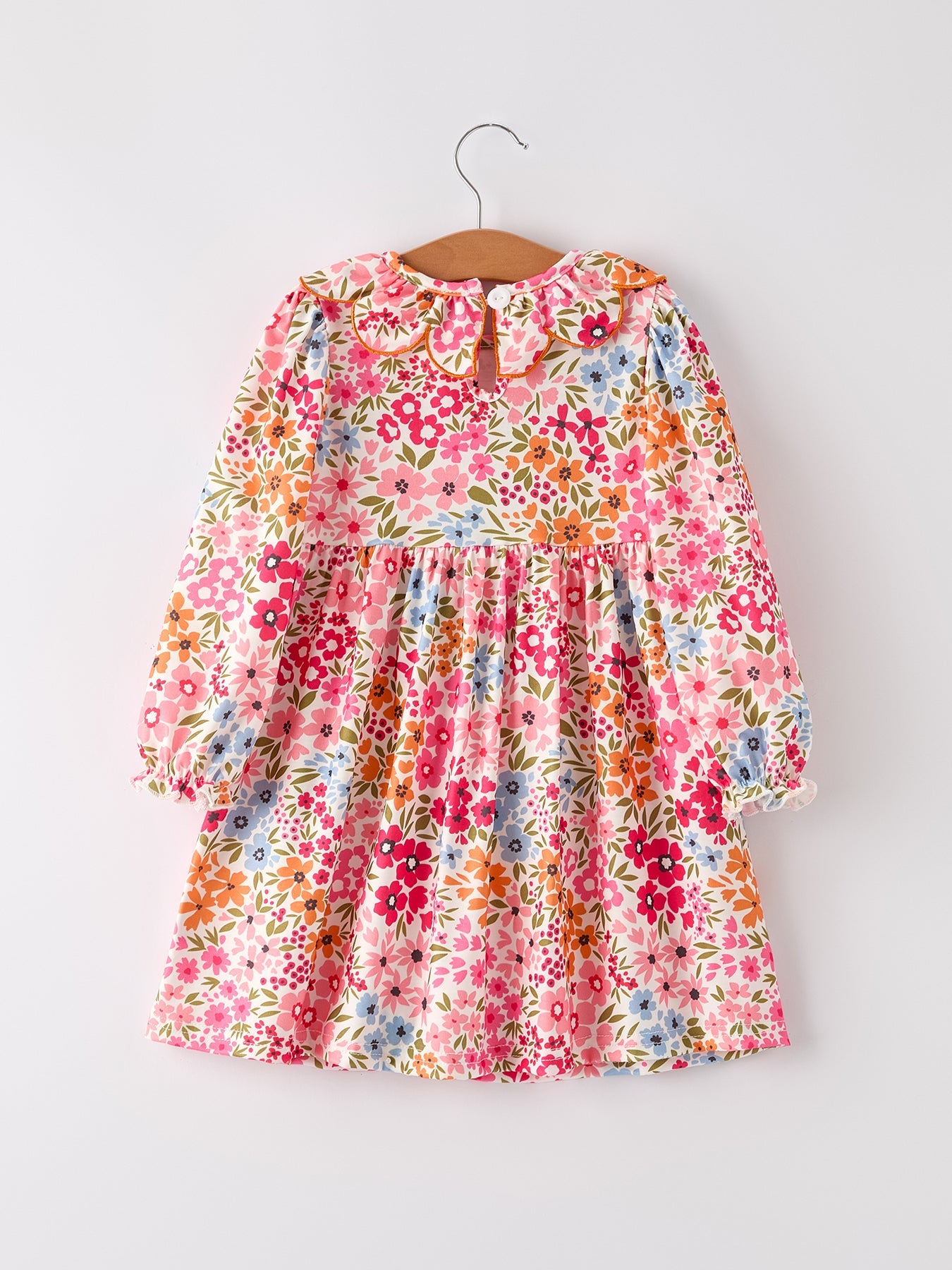🎃 Fall Halloween & Thanksgiving Pumpkin Bow Smock Embroidered Floral Dress | Boutique Autumn Holiday Dress