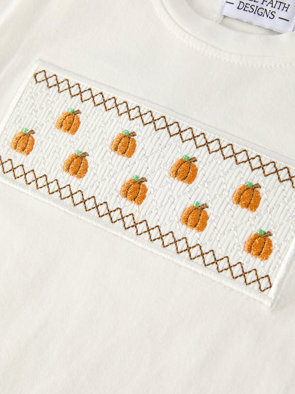 🎃🍂 Halloween & Thanksgiving Pumpkin Smock Embroidered Plaid Boys Set | Fall Boutique Boys Outfit