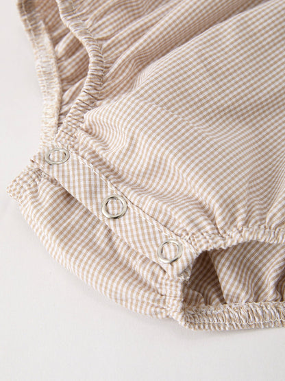 🎃 Fall Halloween & Thanksgiving Pumpkin Embroidery Smock Plaid Baby Girl Romper | Boutique Autumn Holiday Outfit