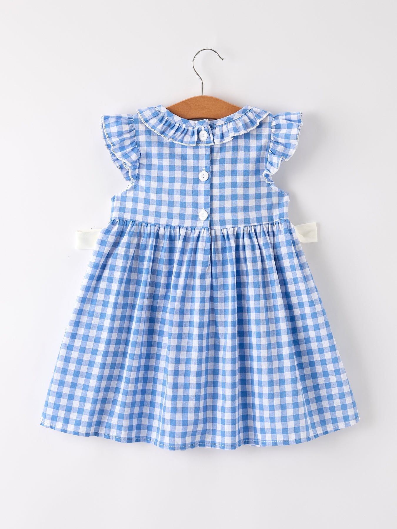 Fall Thanksgiving & Halloween Blue Pumpkin Smocked Baby Girl Dress | Boutique Autumn Toddler Outfit | Pumpkin Embroidery Dress