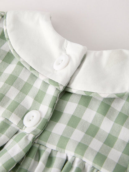 Fall Halloween & Thanksgiving Applique Plaid Girls Bloomers Romper Set | Boutique Baby Girl Autumn Outfit | Pumpkin Holiday Romper