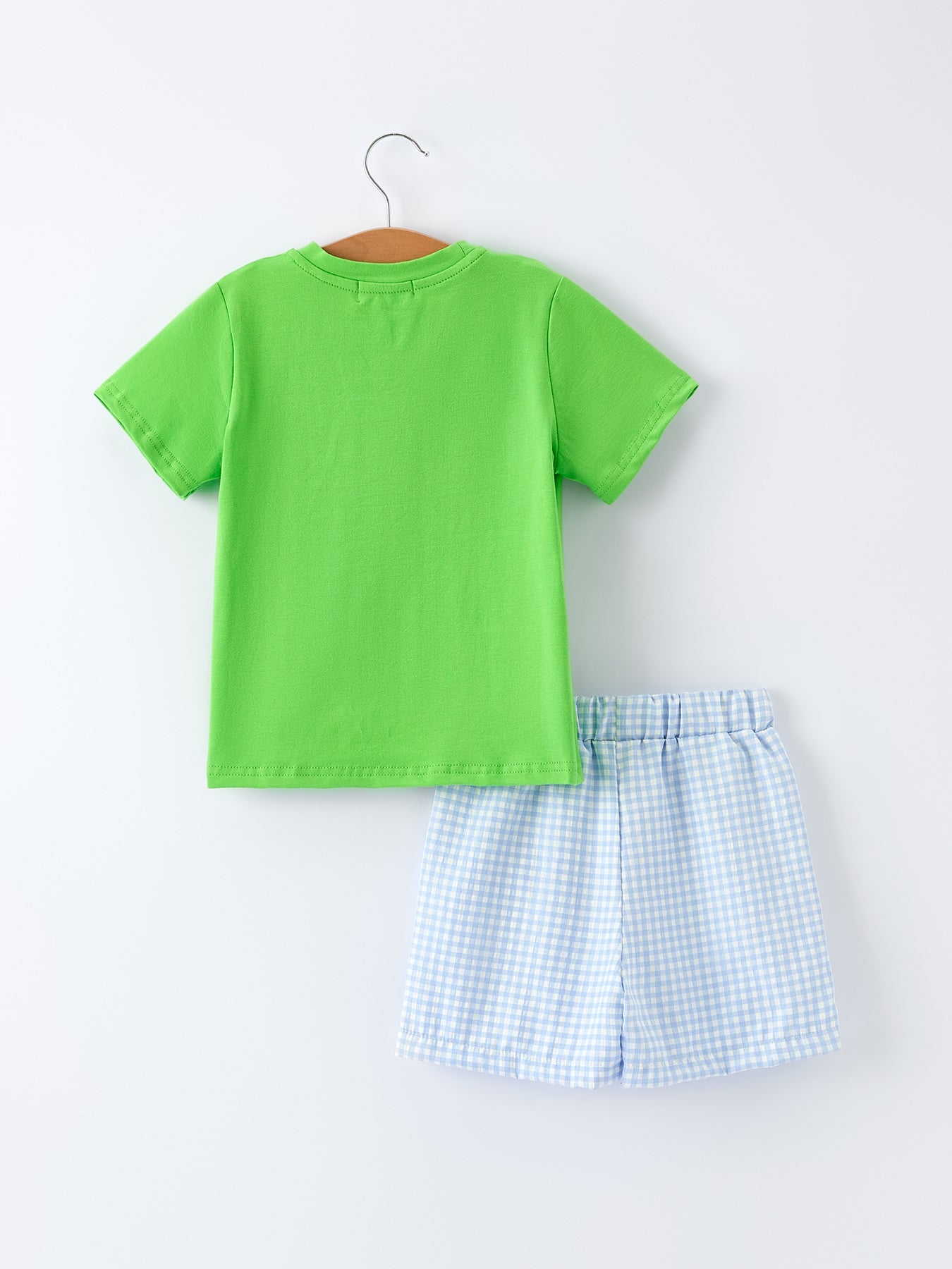 Toddler Boys Summer Crocodile Embroidered Plaid Shorts Set | Boutique Baby Boy Outfit | Animal Applique Summer Clothing
