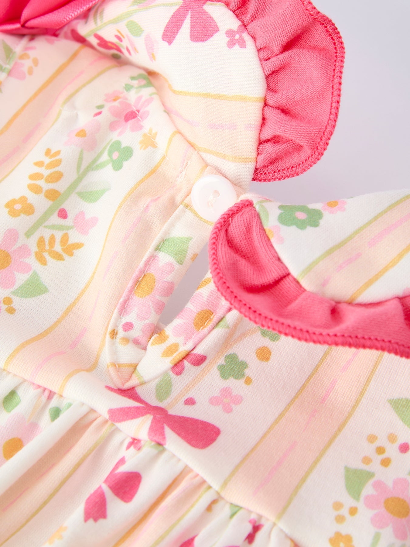 Spring Floral Bow Ruffle Girl Bloomer Set | Boutique Baby Girl Outfit | Floral Baby Shorts Set