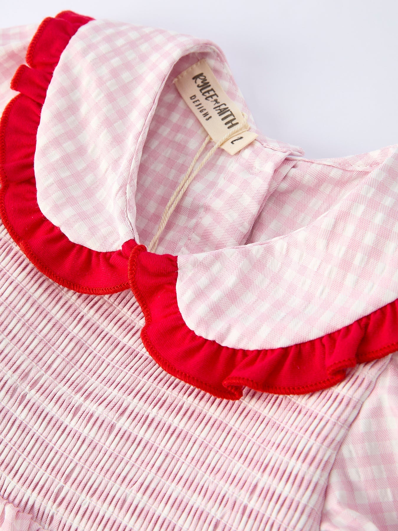 Girls’ Plaid Smocked Strawberry Applique Dress | Boutique Baby Girl Dress | Strawberry Toddler Outfit