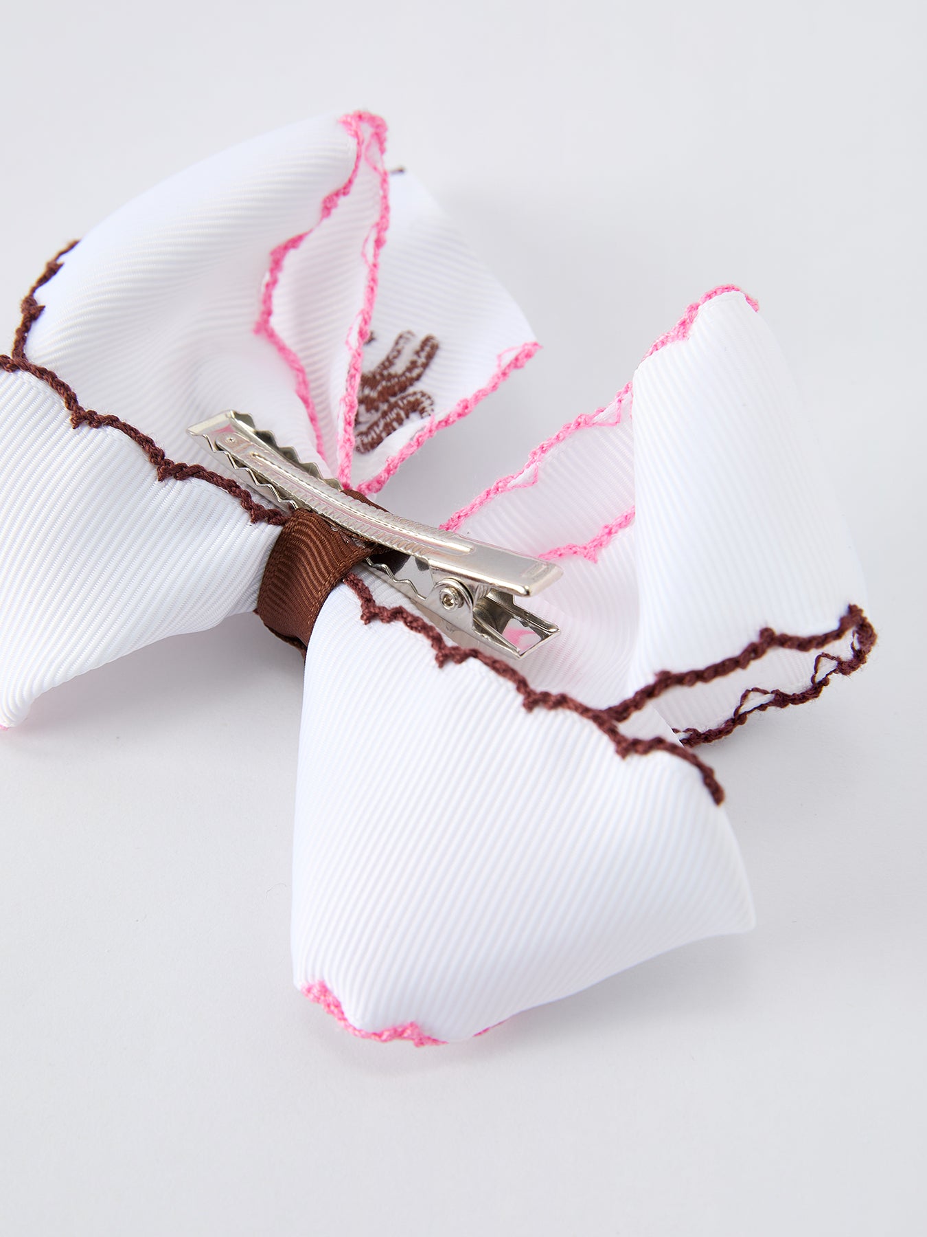 Western Horse Embroidery Girls Hairpin | 4 Inch Ruffle Edge Boutique Hair Bow | Cowboy Girl Accessory