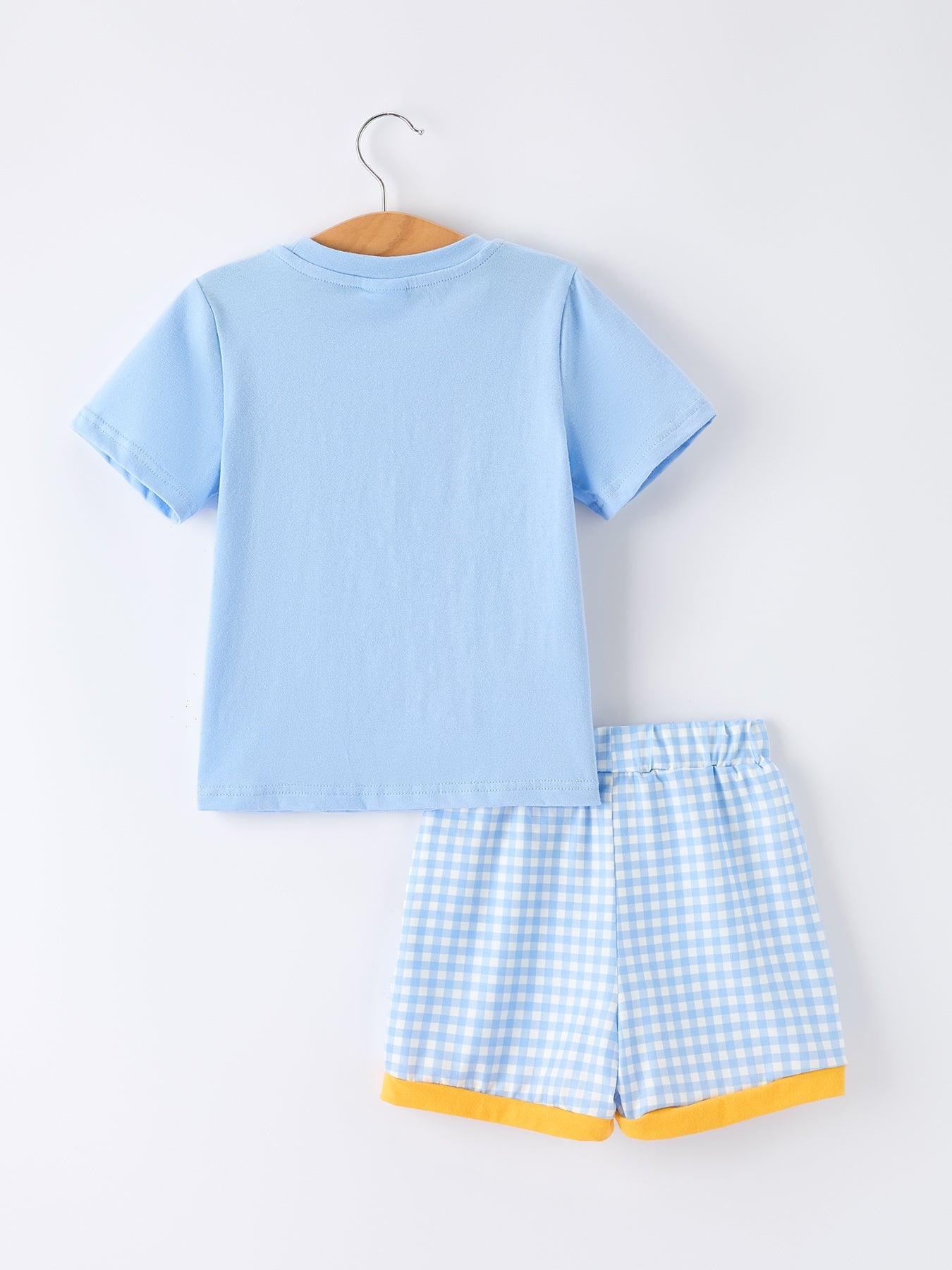 ✏️ Back to School Boys’ Pencil Appliqué Plaid Shorts Set | First Day School Outfit 🎒