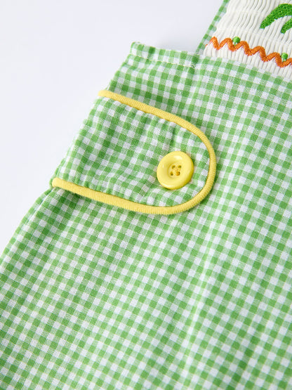 Spring Turtle Smocked Baby Boy Romper | Boutique Baby Boy Outfit | Turtle Applique Toddler Romper