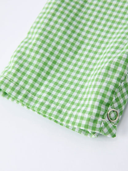 Spring Turtle Smocked Baby Boy Romper | Boutique Baby Boy Outfit | Turtle Applique Toddler Romper