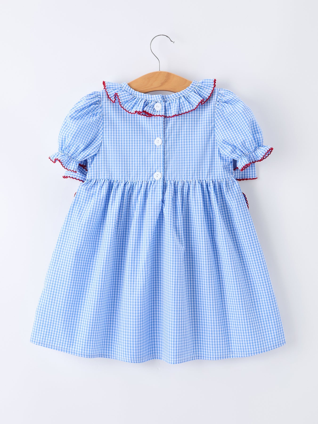 🍎🎀 Back to School Apple Plaid Girls Smocked Dress | Puff Sleeve & Bow School Outfit ✏️