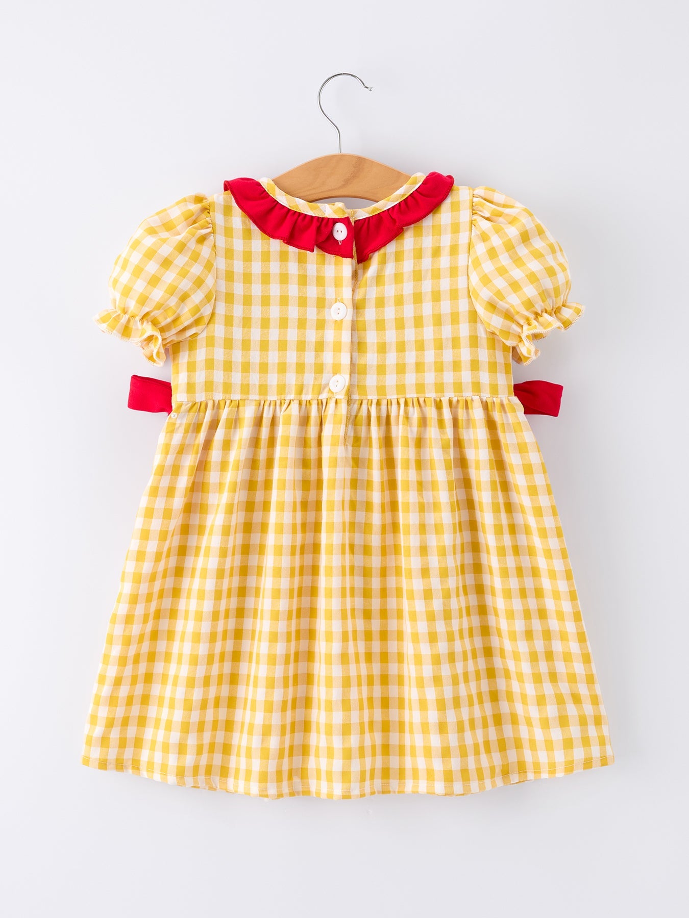 📚✏️ Back To School Supply Plaid Girls Dress | Ruffle Collar Bow Boutique School Outfit