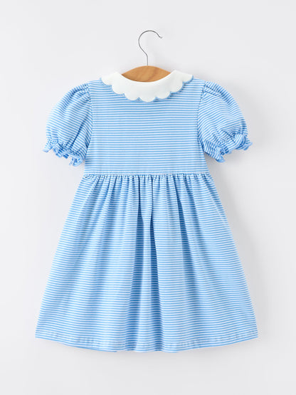 ✏️📚 Girls Back To School Pencil Dress | Petals Collar Pocket Applique Boutique School Outfit