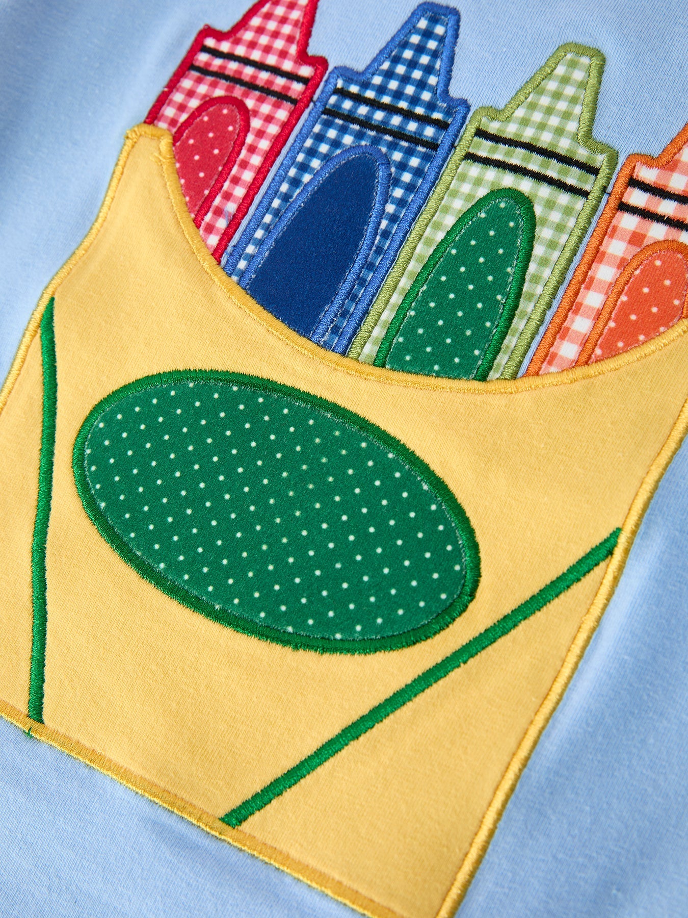 🖍️🎒 Girls’ Back to School Crayon Appliqué Top & Shorts Set | Cute School Outfit ✏️
