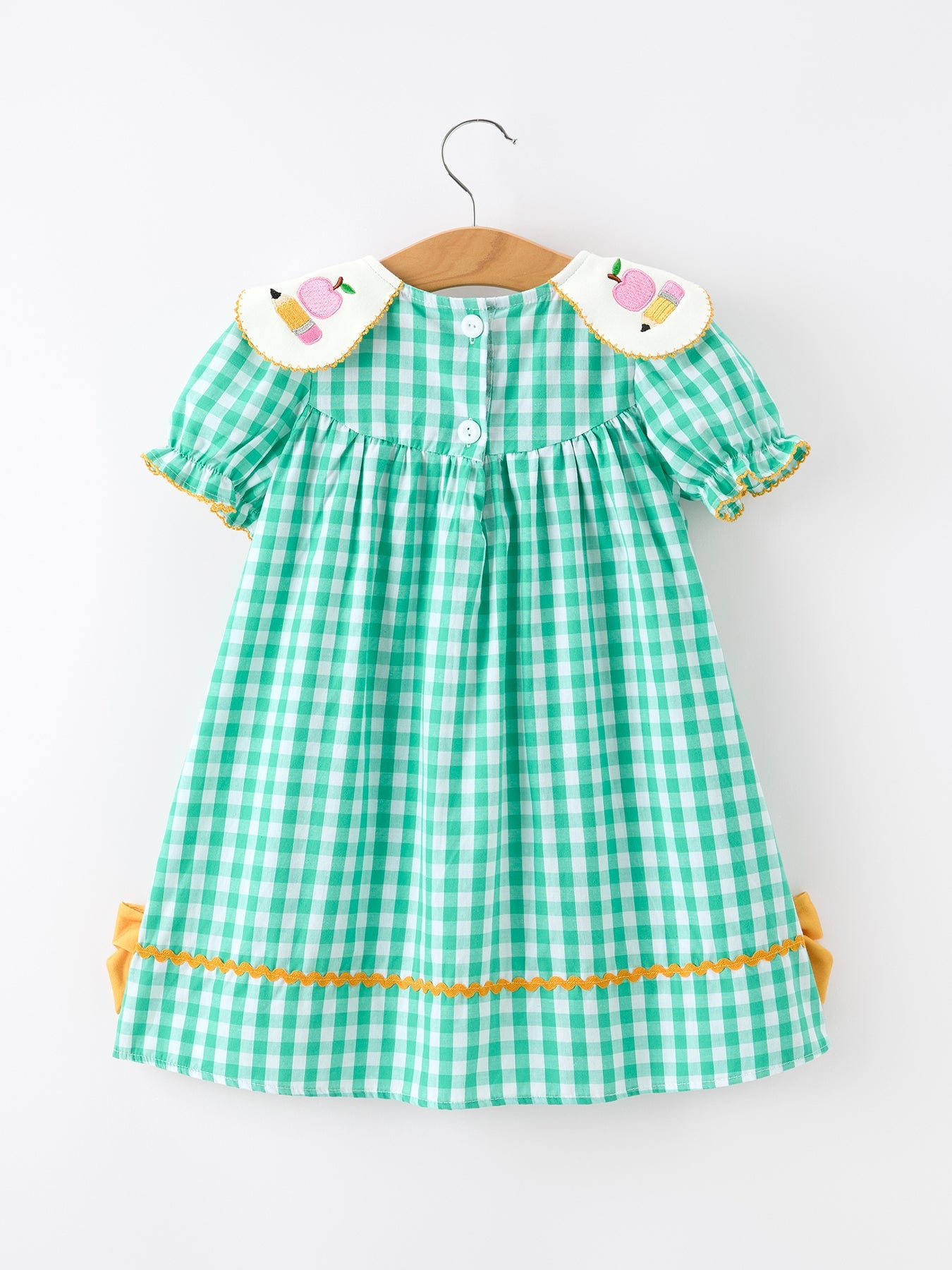 🍎📚 Back to School Apple Pencil Applique Girls Dress | Petals Collar Boutique School Outfit