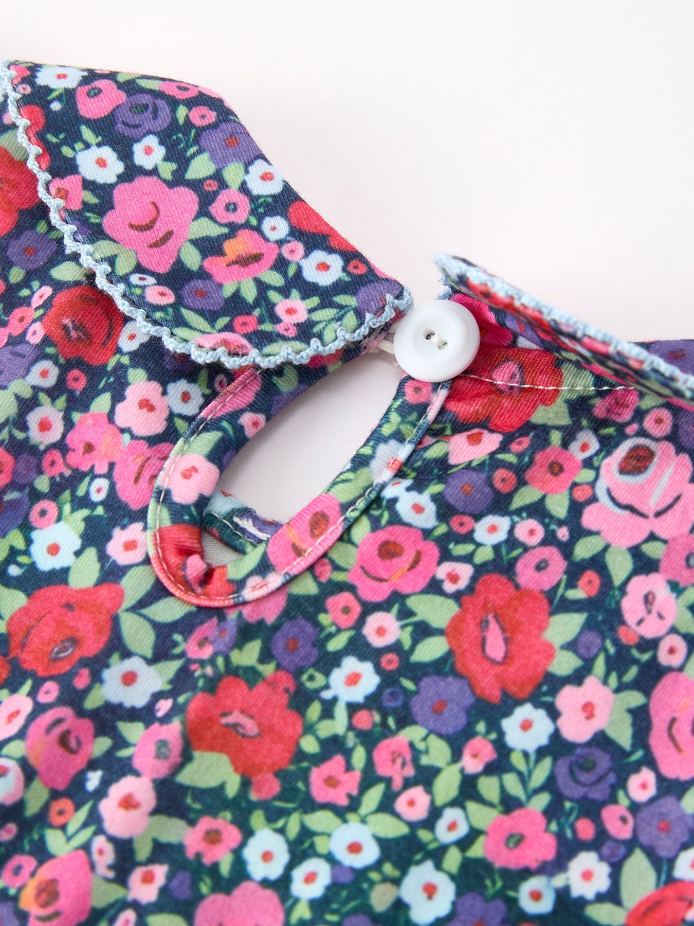💙 Blue Bow Floral Smocked Girl Bloomer Set | Boutique Baby Girl Summer Outfit