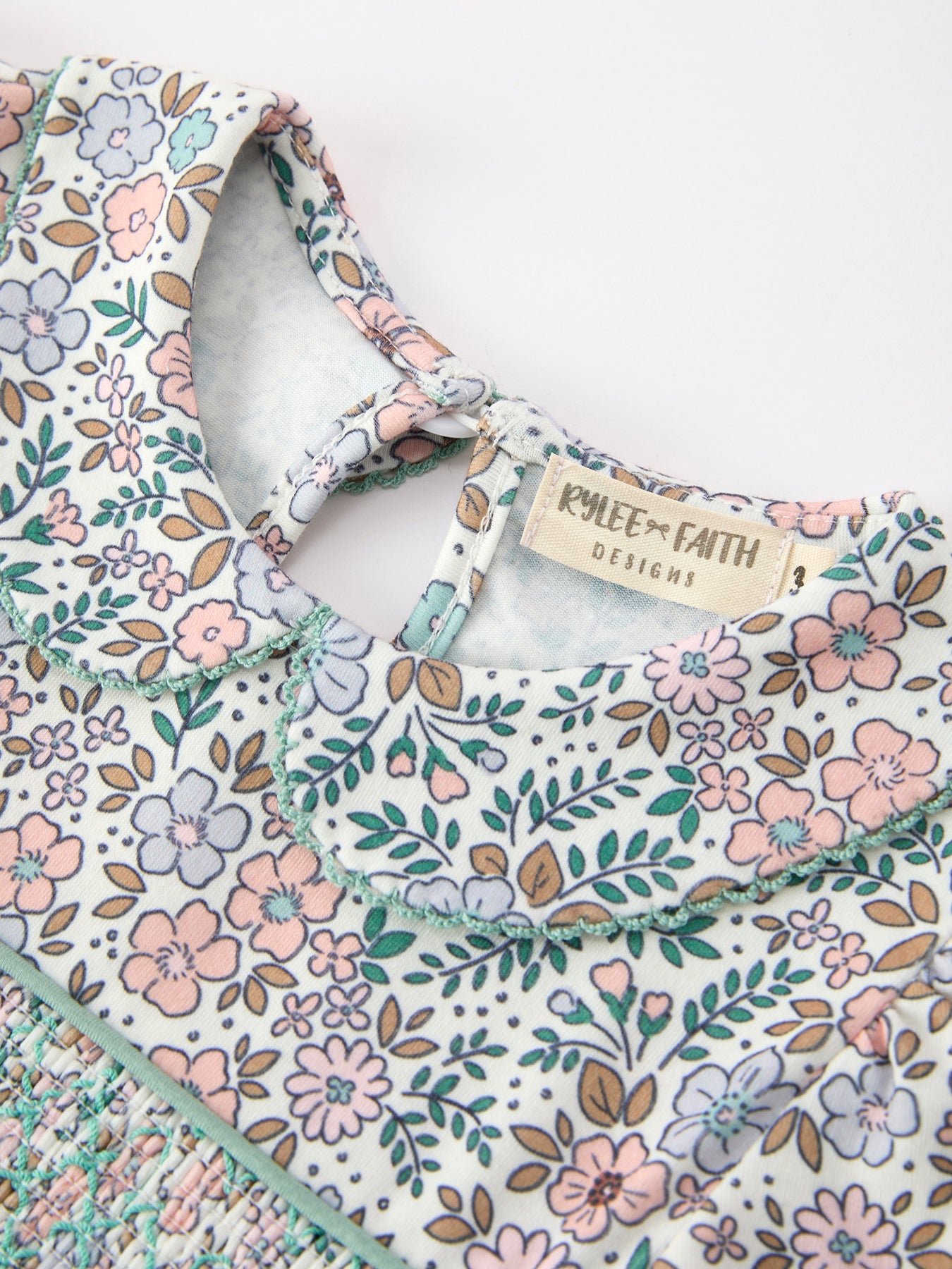 🌿 Sage Green Bow Floral Smocked Girl Dress | Boutique Baby Girl Spring & Summer Dress