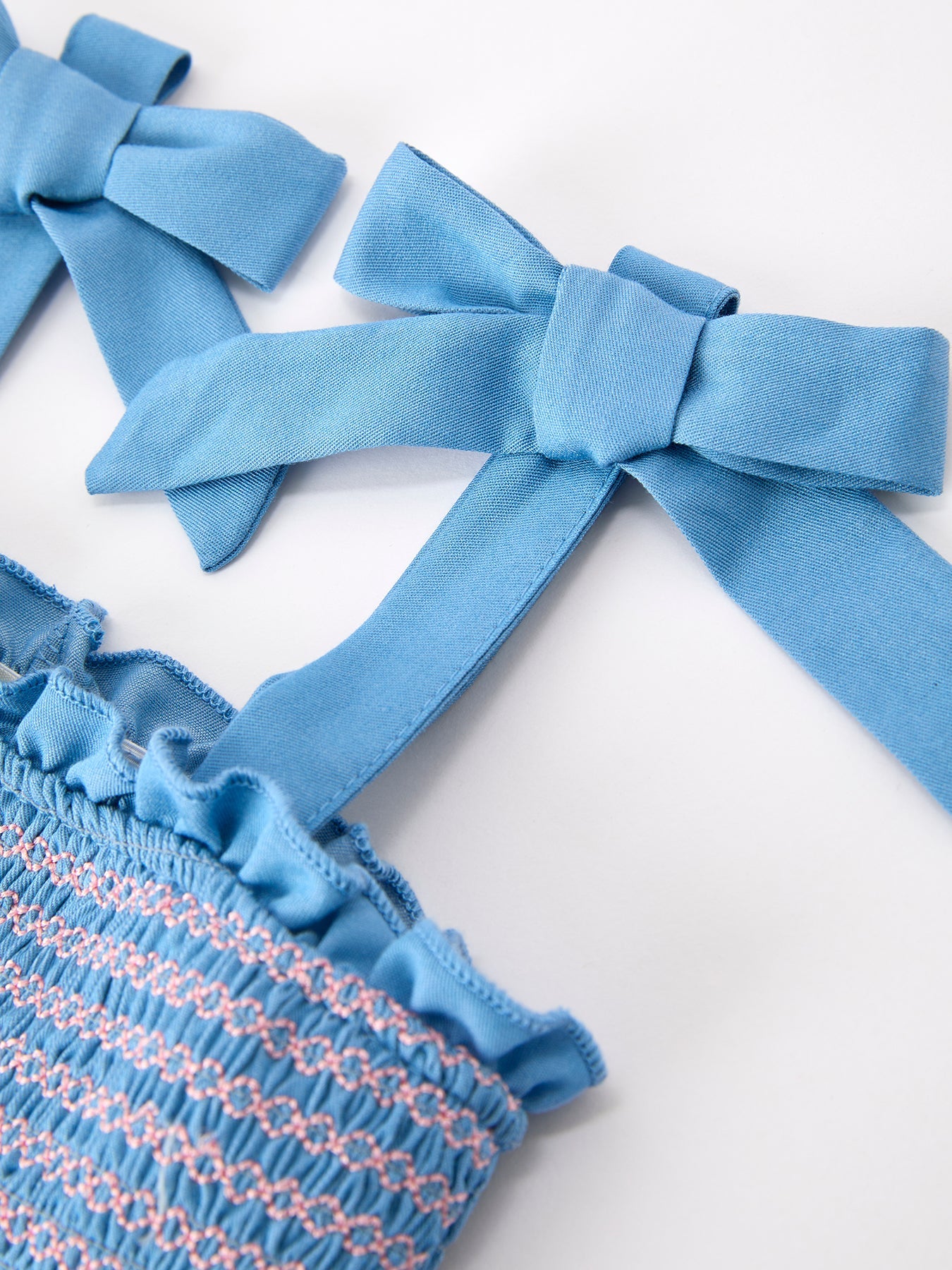 Summer Bow Baby Romper | Smocked Strap Bubble Romper | Bow Applique Boutique Baby Girl Outfit