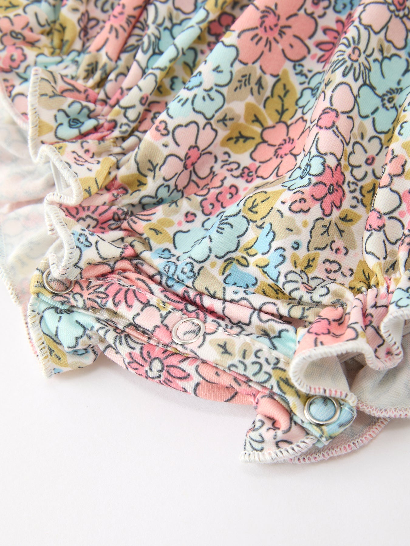 Mint Floral Baby Bubble Petals Collar | Boutique Baby Girl Spring & Summer Outfit