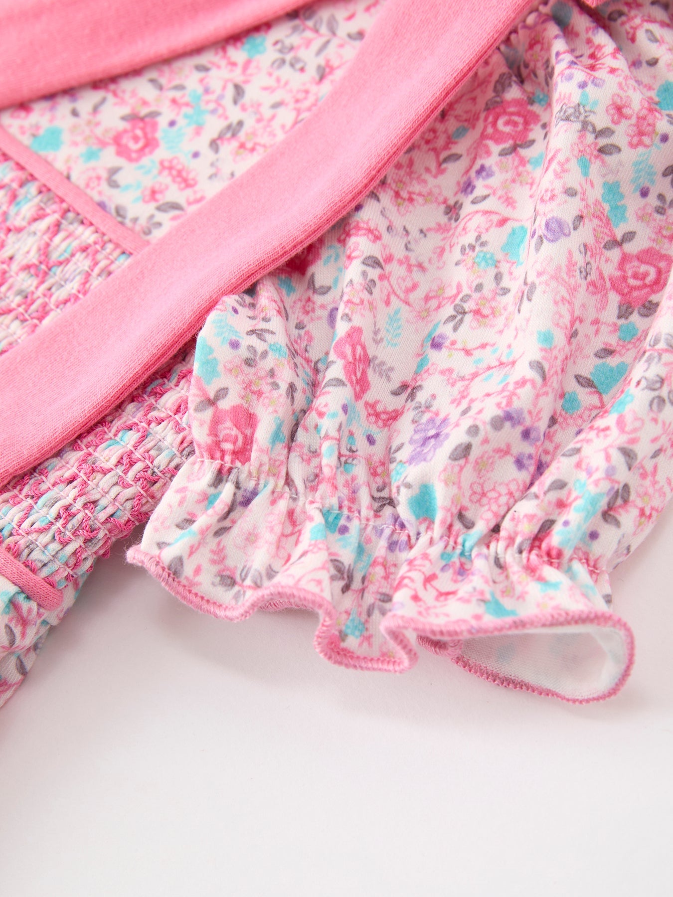 🎀 Pink Bow Smocked Floral Girl Dress | Boutique Baby Girl Spring & Summer Dress