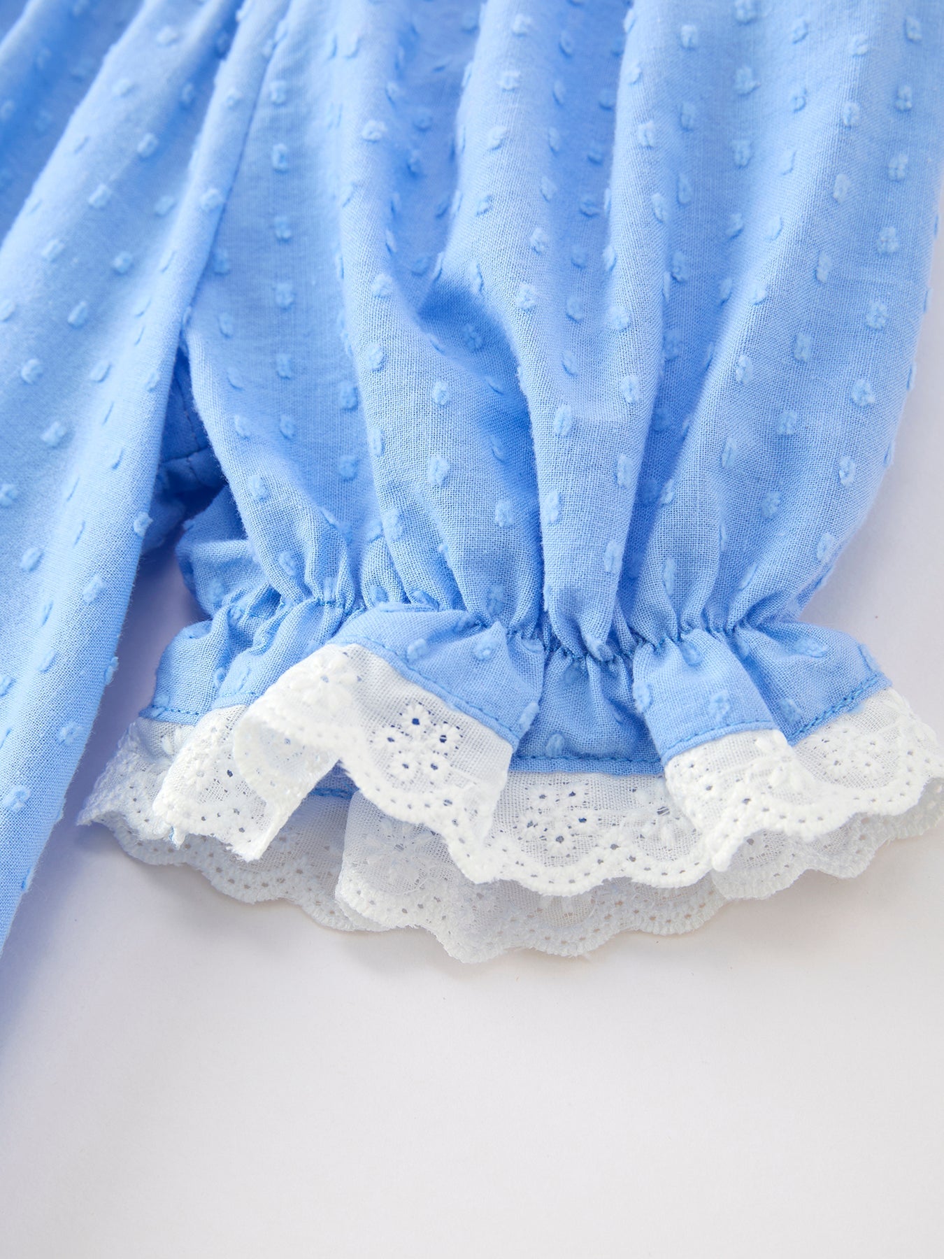 Blue Fall Thanksgiving & Halloween Pumpkin Smock Embroidered Lace Baby Girl Dress | Boutique Autumn Holiday Outfit