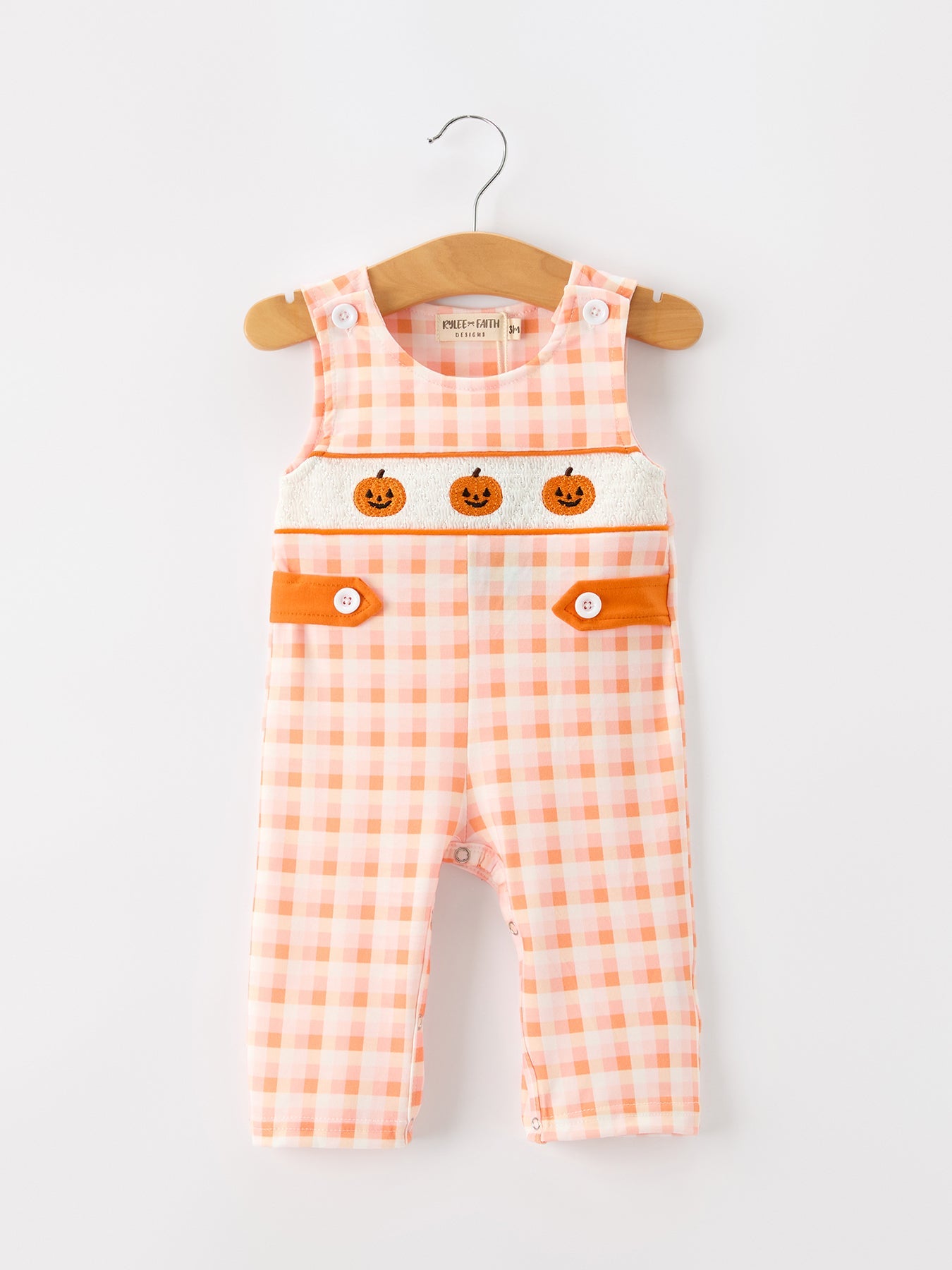 Halloween Pumpkin Plaid Boys JonJon | Pumpkin Patch Outfit | Fall Boutique Baby Boy Romper