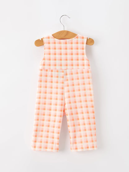 Halloween Pumpkin Plaid Boys JonJon | Pumpkin Patch Outfit | Fall Boutique Baby Boy Romper