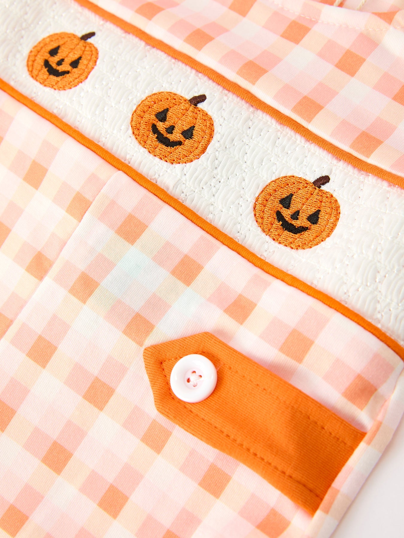 Halloween Pumpkin Plaid Boys JonJon | Pumpkin Patch Outfit | Fall Boutique Baby Boy Romper