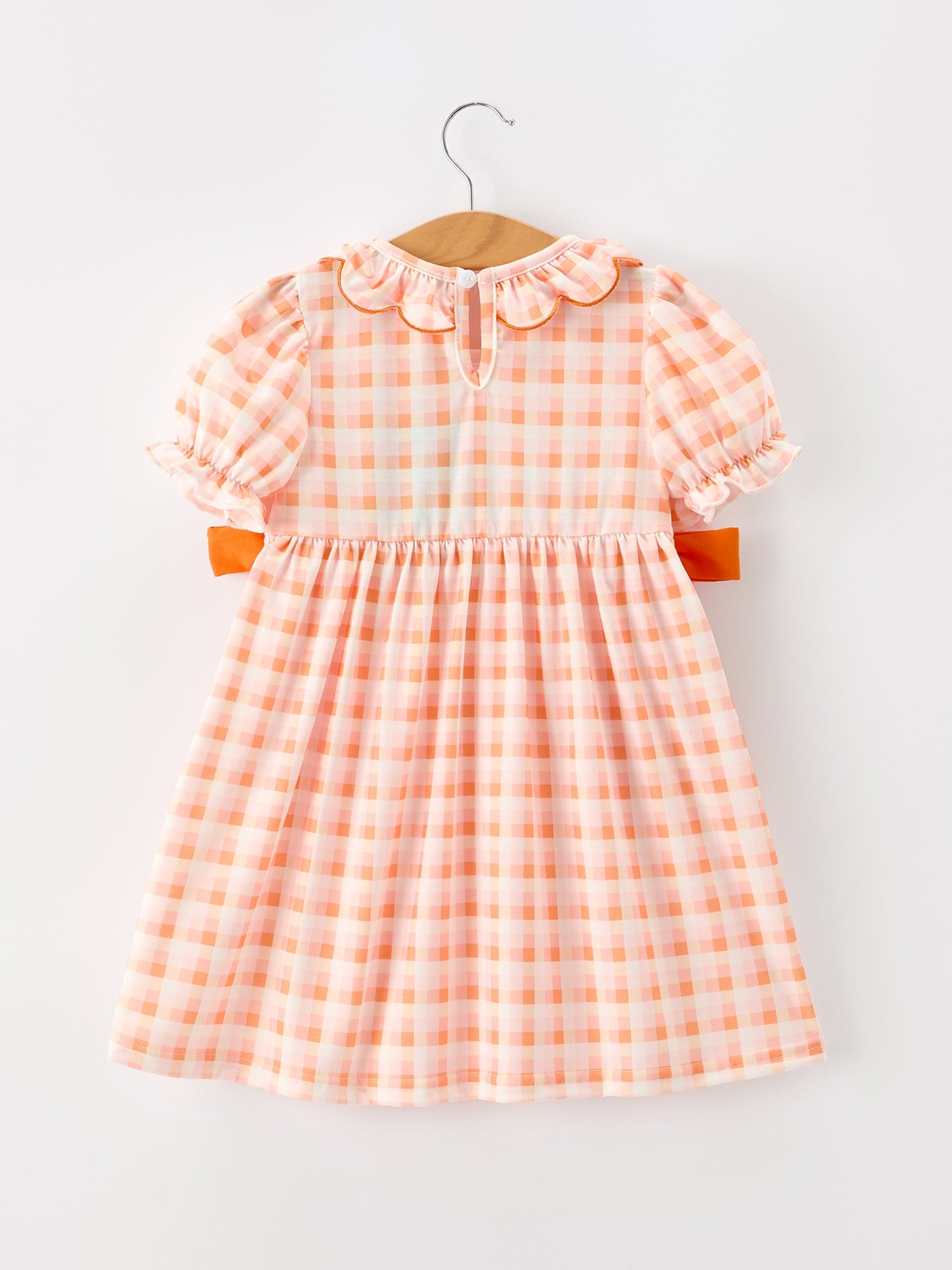 Halloween Pumpkin Plaid Bow Girls Dress | Boutique Baby Girl Fall Outfit | Pumpkin Patch Toddler Dress