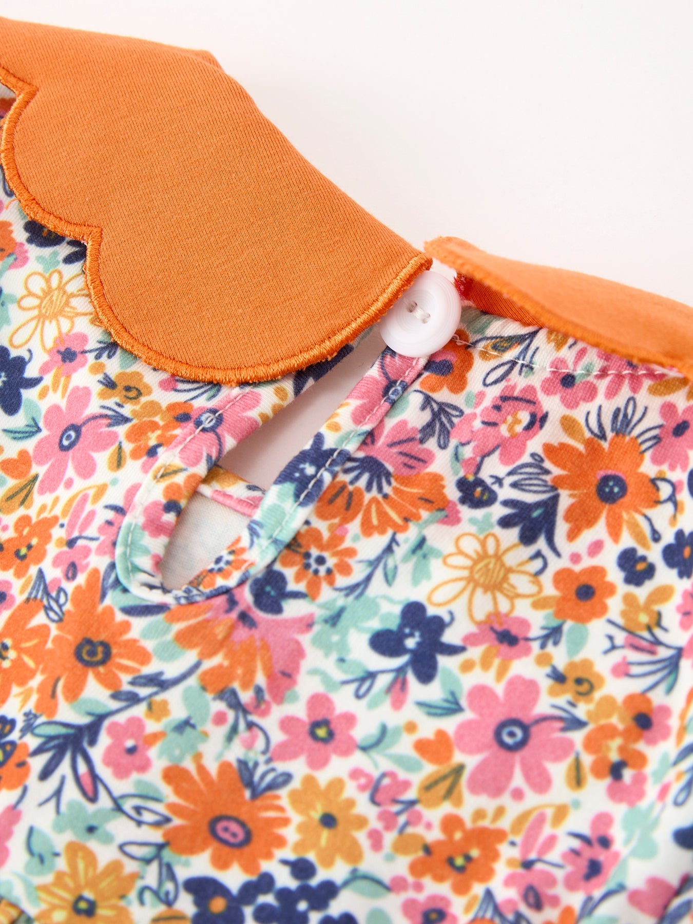 Fall Floral Smocked Petal Collar Girls Dress | Boutique Baby Girl Autumn Dress | Thanksgiving Toddler Outfit