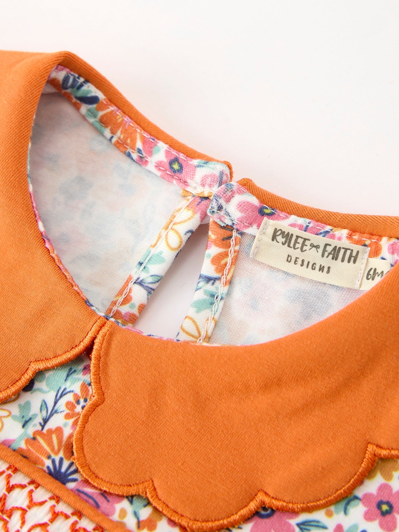 Fall Floral Smocked Petal Collar Girls Bubble Romper | Boutique Baby Girl Autumn Outfit