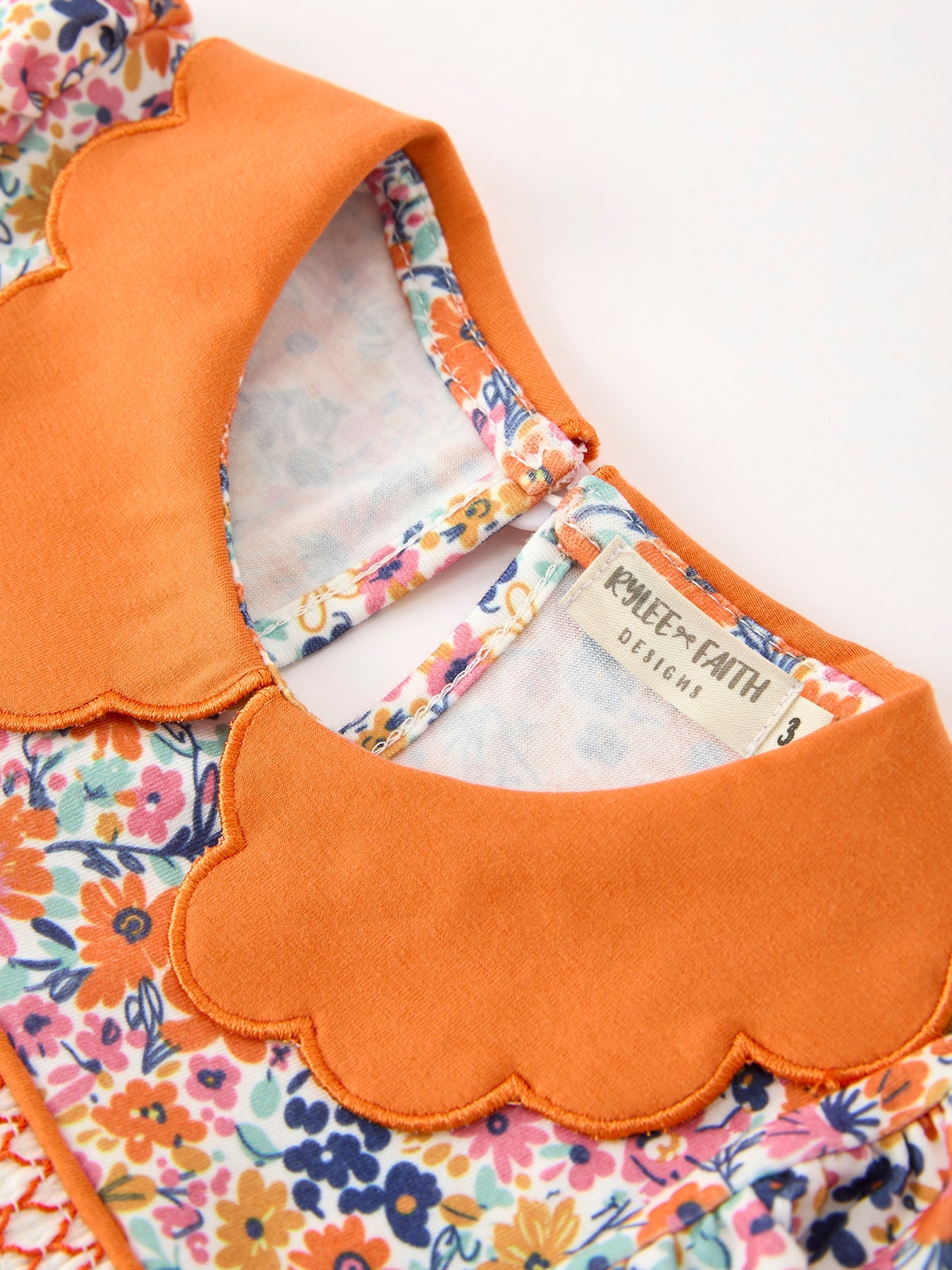 Fall Floral Smocked Petal Collar Girls Dress | Boutique Baby Girl Autumn Dress | Thanksgiving Toddler Outfit