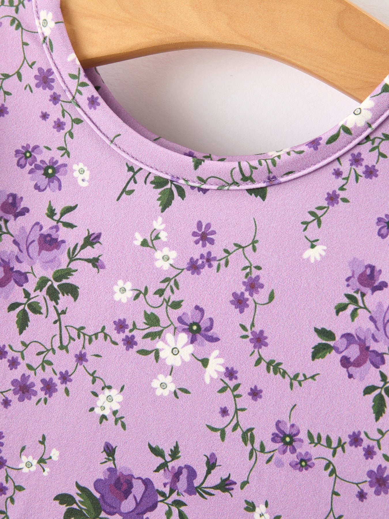 💜 Fall Lavender Floral Print Girls Long Sleeve Twirl Dress | Boutique Baby & Toddler Autumn Dress
