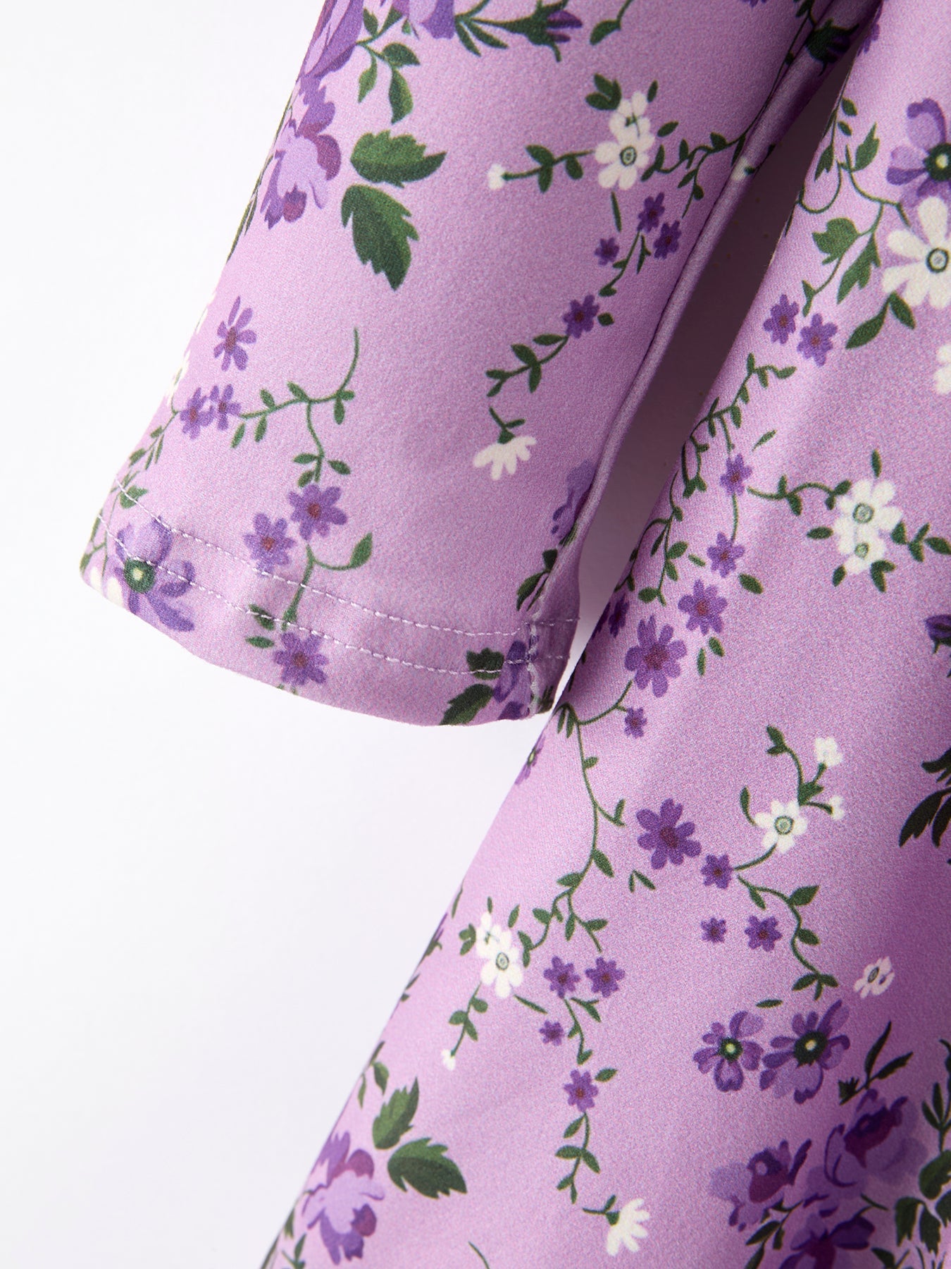 💜 Fall Lavender Floral Print Girls Long Sleeve Twirl Dress | Boutique Baby & Toddler Autumn Dress